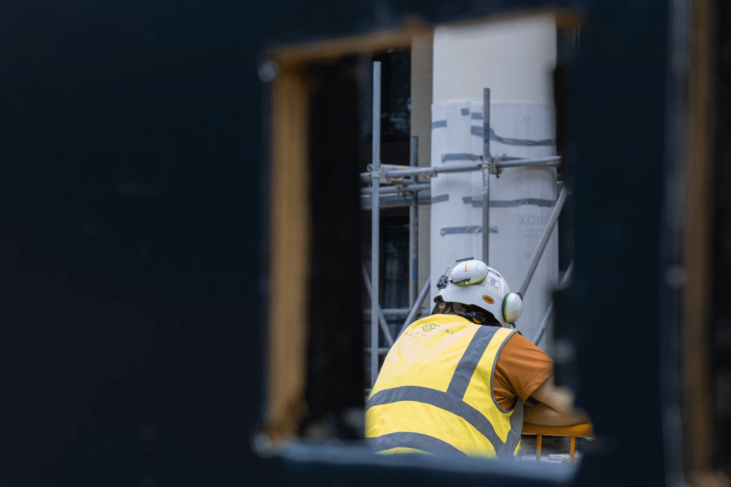 Specialist construction recruitment worker on site chosen by a construction recruitment agency.